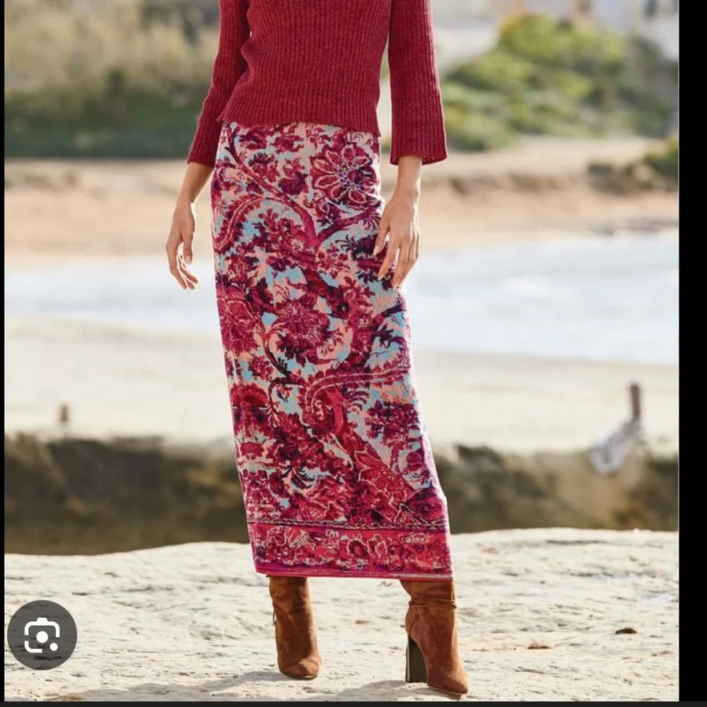 Peruvian Connections Auberge Jacquard Knit Skirt Size Small NEW NWT